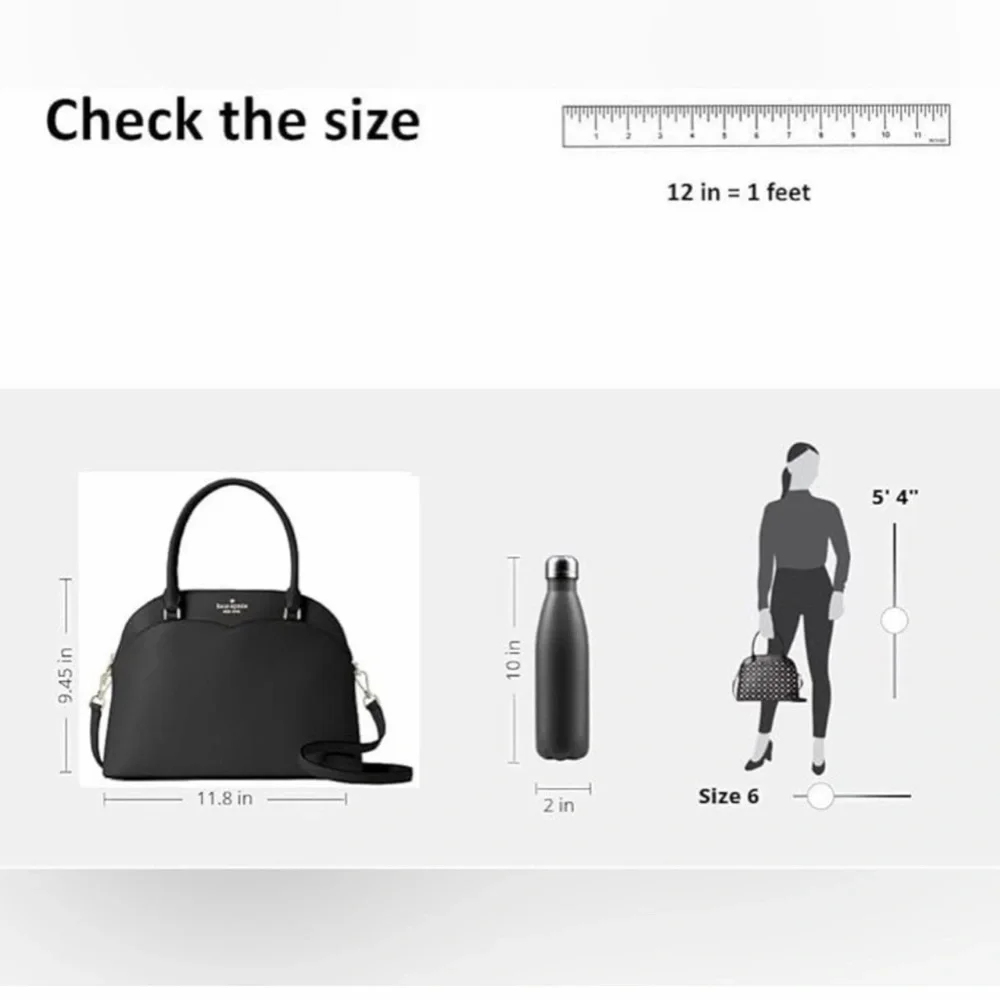 kate spade Black Leather Dome Satchel with Detachable Strap - Picture 3 of 8